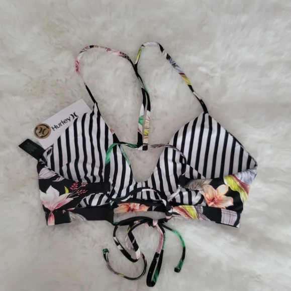 🍸HURLEY BRAND NEW REVERSIBLE BIKINI SET. TOP XL BOTTOM L